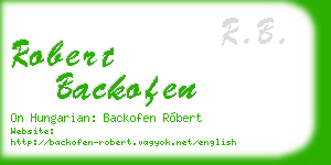 robert backofen business card